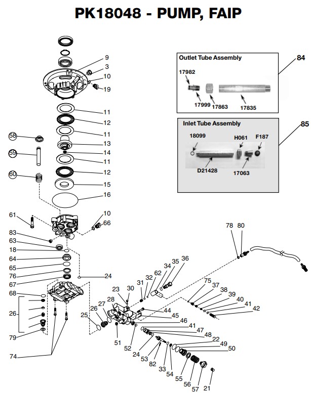 Excell EXWGV2121-2 pump parts